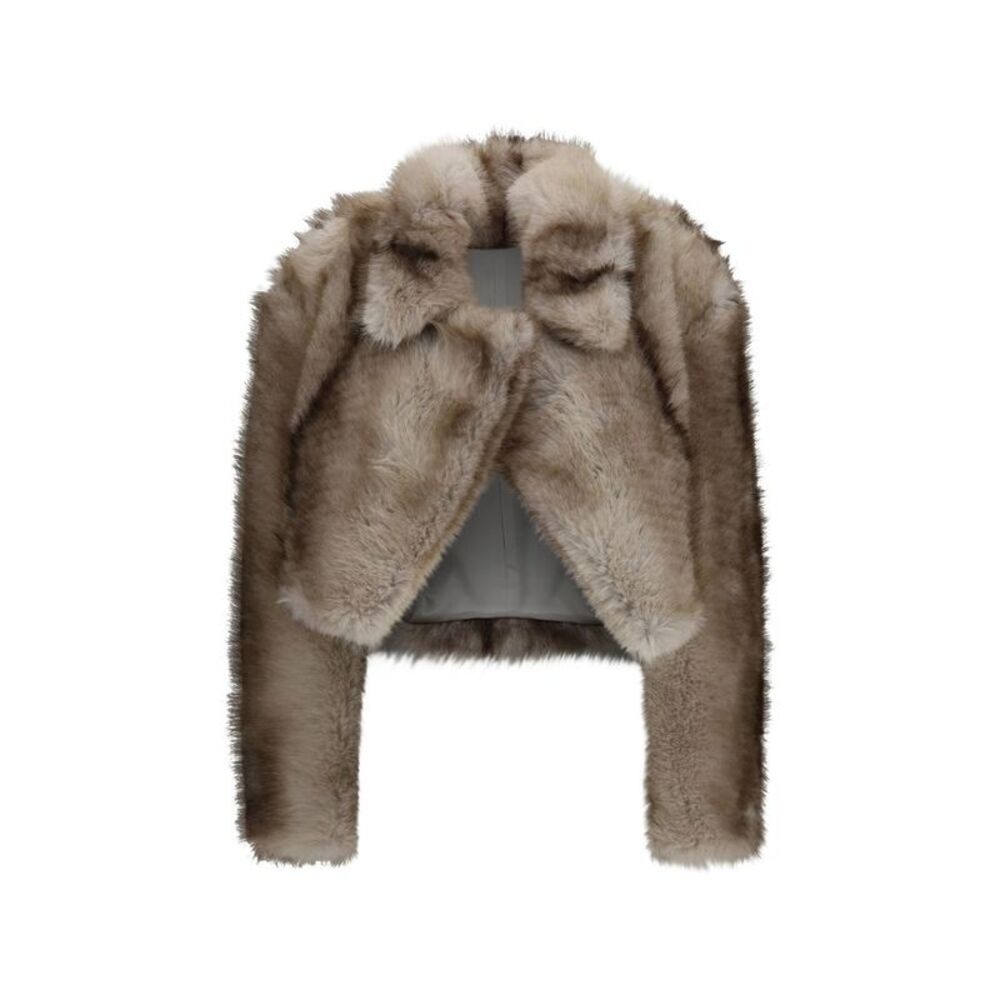 Max Mara Gray Polyester Full-Length Women's Jacket